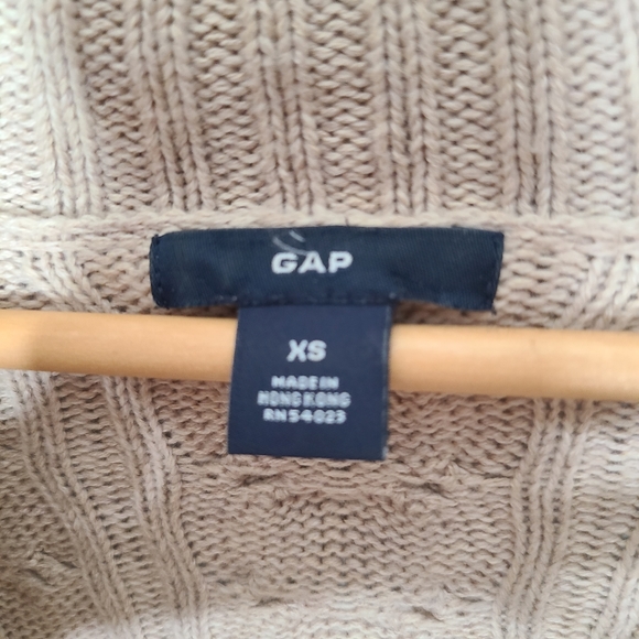 Gap Tan Low Cut Cowl Neck Sweater Size XS - Picture 6 of 9